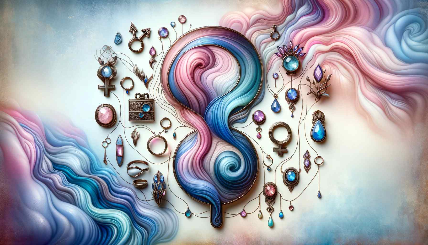 symbolic stylized image representing gender fluidity in jewelry design illustrating Rachael Que Vargas and the Aegis Collection.