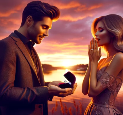 Couples Are Still Giving And Receiving Engagement Rings. In This Image A Man Is Offering His Delighted Girlfriend An Engagement Ring.
