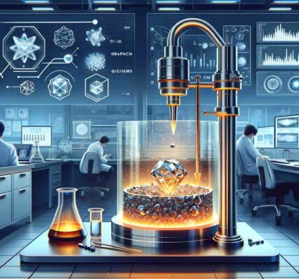 A Modern Laboratory Setting Where Scientists Are Observing The Growth Of Diamonds Within A Liquid Metal Alloy, With All The Described Elements Present, Creating A Revolution In Lab Diamond Growth.