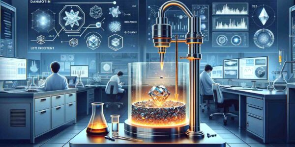 A Modern Laboratory Setting Where Scientists Are Observing The Growth Of Diamonds Within A Liquid Metal Alloy, With All The Described Elements Present, Creating A Revolution In Lab Diamond Growth.